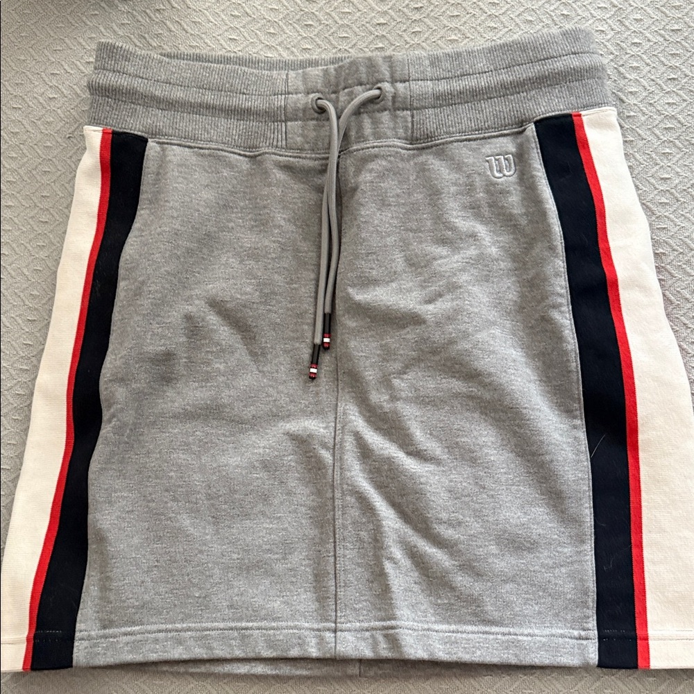 Wilson Gray Skirt with Red and Black Stripes